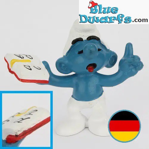 20059: Teacher Smurf  - W. Germany -  (red book) - Schleich - 5,5cm