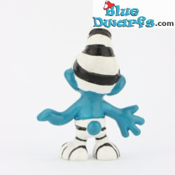 20010: Boef Smurf - zwart wit gestreept - Schleich - 5,5cm