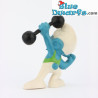 20020: Hefty Smurf with Dumbbell - Green outfit - Schleich - 5,5cm