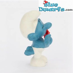 20019: Smurf met bloem  - plastic bloem -  - Schleich - 5,5cm