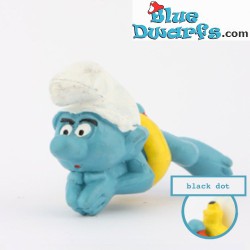 20025: Swimming Smurf / Yellow tube + black spot + visible mouth - Schleich - 5,5cm