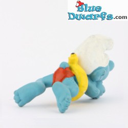 20025: Swimming Smurf - Yellow tube with black spot visible mouth - Schleich - 5,5cm
