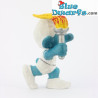 20030: Telethon Fakkeldrager Smurf  - Belgisch Olympisch logo -  - Schleich - 5,5cm