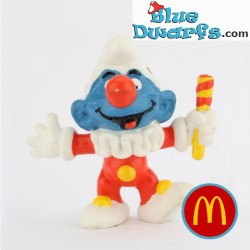 20090: Jester Smurf with candy cane - MC Donalds - Happy Meal - 1996 - Schleich - 5,5cm