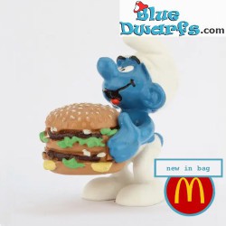 20158: Puffo con Cheeseburger - MC Donalds - Happy Meal - 1996 - Schleich - 5,5cm