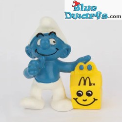 Smurf met Happy Meal box (Mc Donalds) - Schleich - 5,5cm