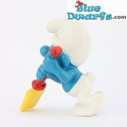 20043: Pitufo con pala (molde grande) PAINTING ERROR/ WHITE TAIL - Schleich - 5,5cm