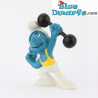 20020: Hefty Smurf with Dumbbell - Yellow outfit VG - Schleich - 5,5cm