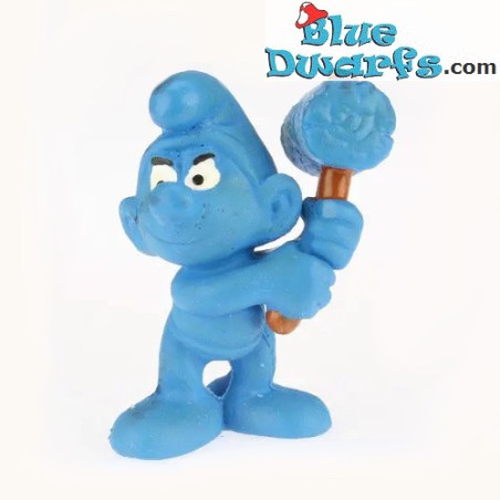 20039: Smurf met hamer - Blauwe kleur - Merk: INA - Reclamesmurf - Schleich - 5,5cm