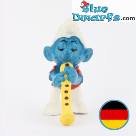 20048: Flautist Smurf  - W. Germany -  - Schleich - 5,5cm