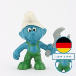 20012: Bricoleur Schtroumpf - Costume vert clair - W. Germany - Schleich - 5,5cm