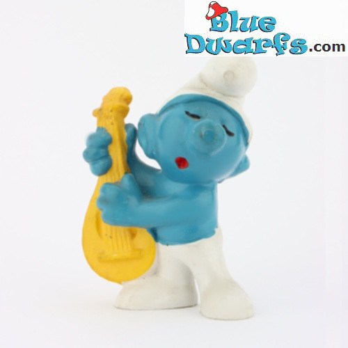 20013: Pitufo con laúd -  laúd amarillo - Schleich - 5,5cm