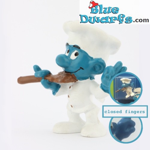 20042: Chef Smurf with spoon - Closed hand -  (21007 Smurf on Blister) - Schleich - 5,5cm