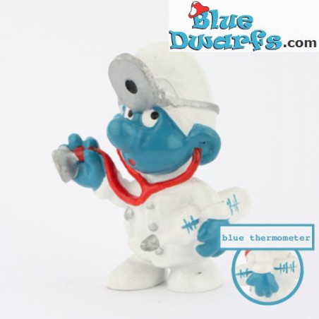 20037: Dokter Smurf  - Blauwe thermostreep - Schleich - 5,5cm