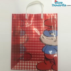 Grote Smurf plastic tas (+/-31 x 12 x 40 cm)