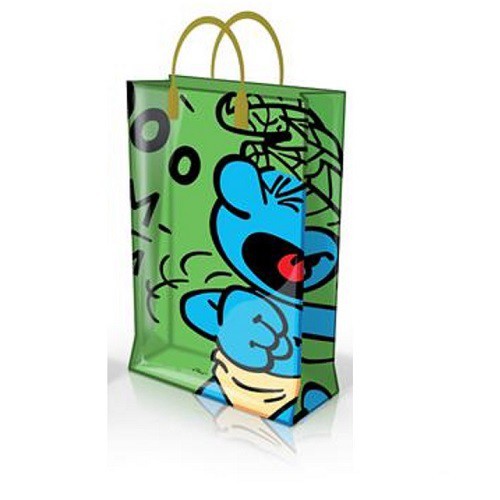 Jungle Smurf plastic tas (+/-31 x 12 x 40 cm)