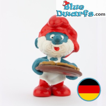 20180: Grote Smurf met pizza - W. Germany - Schleich - 5,5cm