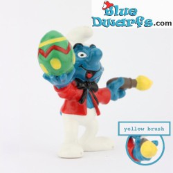 20512: Painter smurf with easter egg - yellow brush - Schleich - 5,5cm