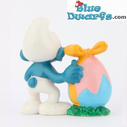 20490: Easter Smurf with Easter egg  - Orange bow - Schleich - 5,5cm