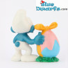 20490: Puffo con uovo grande - arancione - Schleich - 5,5cm