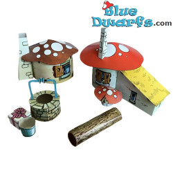 Village en Carton Schtroumpfs - Kit DIY - 1984 - 60 x 40 cm