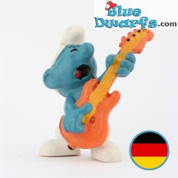 20023: Pitufo con guitarra eléctrica  - W. Germany -  - Schleich - 5,5cm