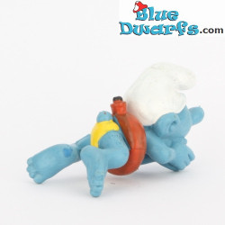 20025: Swimming Smurf - orange float with black dot - Schleich - 5,5cm