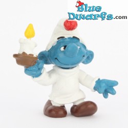20060: Candle Smurf (light brown)  - W. Germany -  - Schleich - 5,5cm