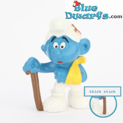 20097: Injured Smurf - darkbrown and THICK stick - Schleich - 5,5cm