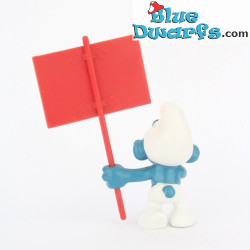 40208: Pitufo con pancarta  - rojo - (Super Pitufo) - Schleich - 5,5cm