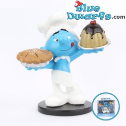 Schtroumpf Gourmand avec tarte et gâteau - Blue Resin 2021 - Serie 1 - Résine figurine - 11 cm