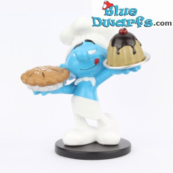 Schtroumpf Gourmand avec tarte et gâteau - Blue Resin 2021 - Serie 1 - Résine figurine - 11 cm