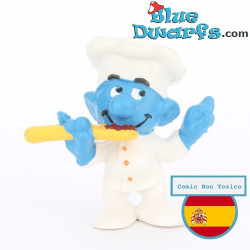 20042: Chefkok Smurf - gele lepel met rode saus - CNT versie - 5,5cm