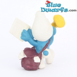 20031: Pitufo Cartero - bolsa marrón y trompeta amarilla - Versión CNT - 5,5 cm