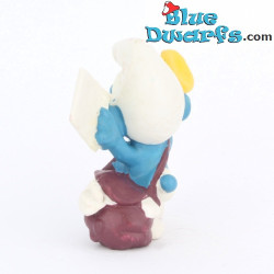 20031: Pitufo Cartero - bolsa marrón y trompeta amarilla - Versión CNT - 5,5 cm