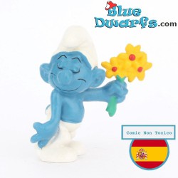 20044: Smurf in love - Yellow flowers - CNT Version - 5,5cm