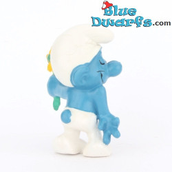 20044: Verliefde Smurf  - Gele Bloemen - CNT versie - 5,5cm