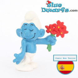 20044: Smurf in love - red flowers - CNT Version - 5,5cm