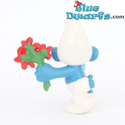 20044: Puffo innamorato - fiori rossi - Versione CNT - 5,5cm