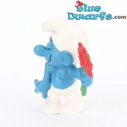 20044: Puffo innamorato - fiori rossi - Versione CNT - 5,5cm