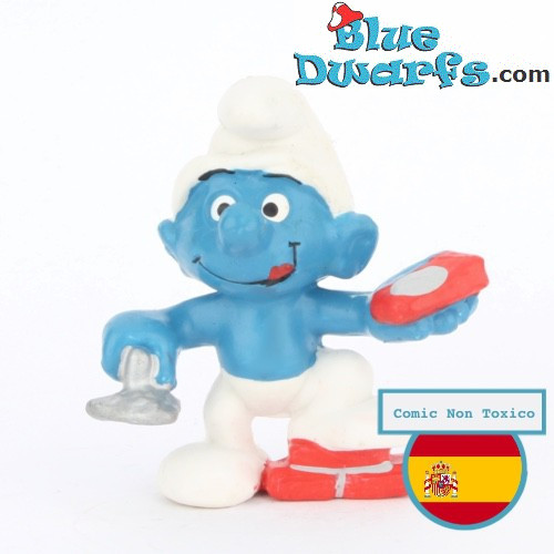 20148: Bricklayer Smurf - White Pants and Red Bricks - CNT Version - 5.5cm