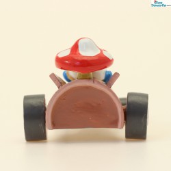 Pixi origine Traffic rules II (2022): Smurf in mushroom race car - Metal figurine - 7 cm - 2022