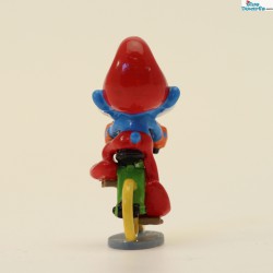 Pixi origine Traffic rules II (2022): Papa smurf on bike - Metal figurine - 4,5 cm - 2022