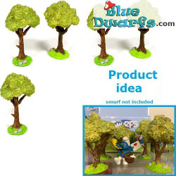 Decoration tree - 5 trees - Smurfs Decoration Product - Smurf Not Included - 8cm