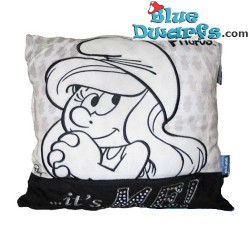 Smurfette pillow - Extra soft - Black and White (35 x 35 cm)