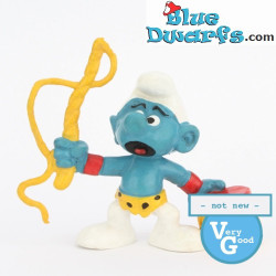 20115: Dompteur Schlumpf (Trommel gelb, VG) - Bullyland - 5,5cm