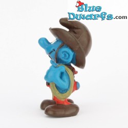 20122: Cowboy Smurf  - Portugal -  (brown lasso) - Schleich - 5,5cm