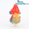 20124: Papa Schlumpf als Weihnachtsmann - gelbe Trompete - Schleich - 5,5cm