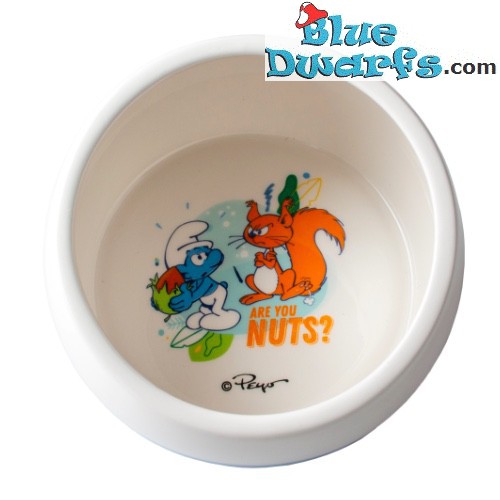 Feeding bowl - The squirrel and clumsy smurf - Duvo plus - 250 ml