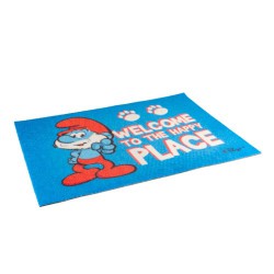 Smurfen Deurmat - Welcome to the Happy place - Grote smurf - Duvo Plus - 60x40cm
